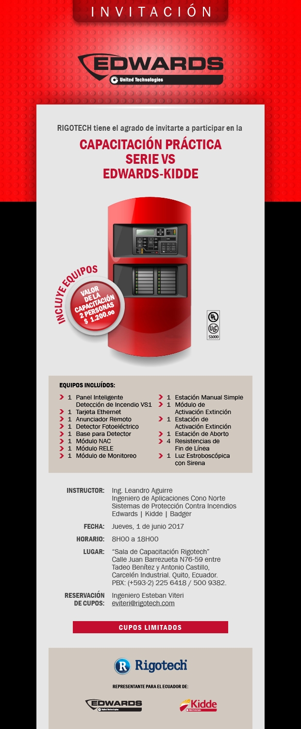 Capacitación Práctica Serie VS Edwards-Kidde (8 de junio)
